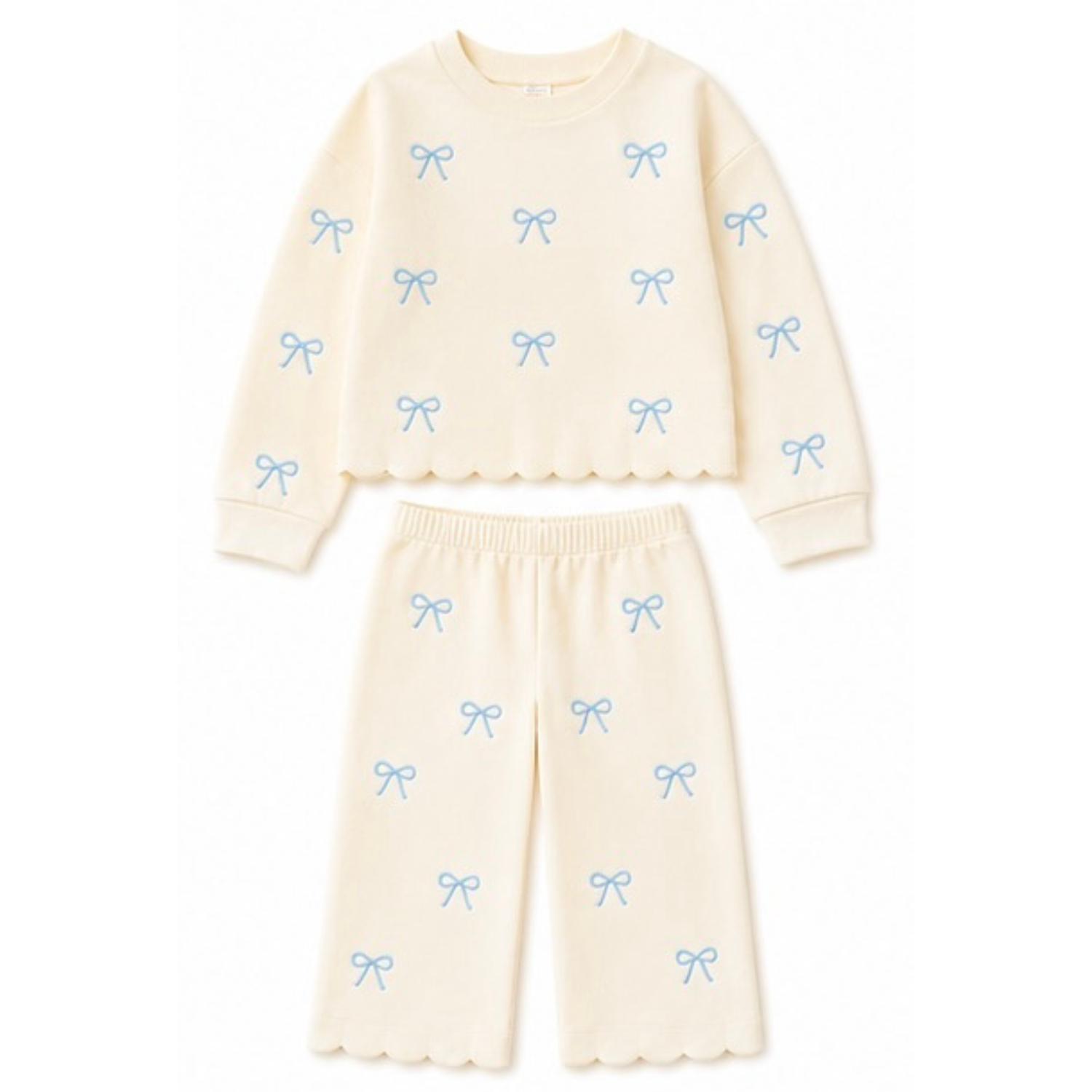 Girls Cream Little Bow Set - ETA DECEMBER