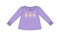 Purple Gingham Reindeer Long Sleeved T-Shirt - ETA OCTOBER