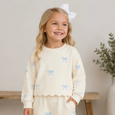 Girls Cream Little Bow Set - ETA DECEMBER