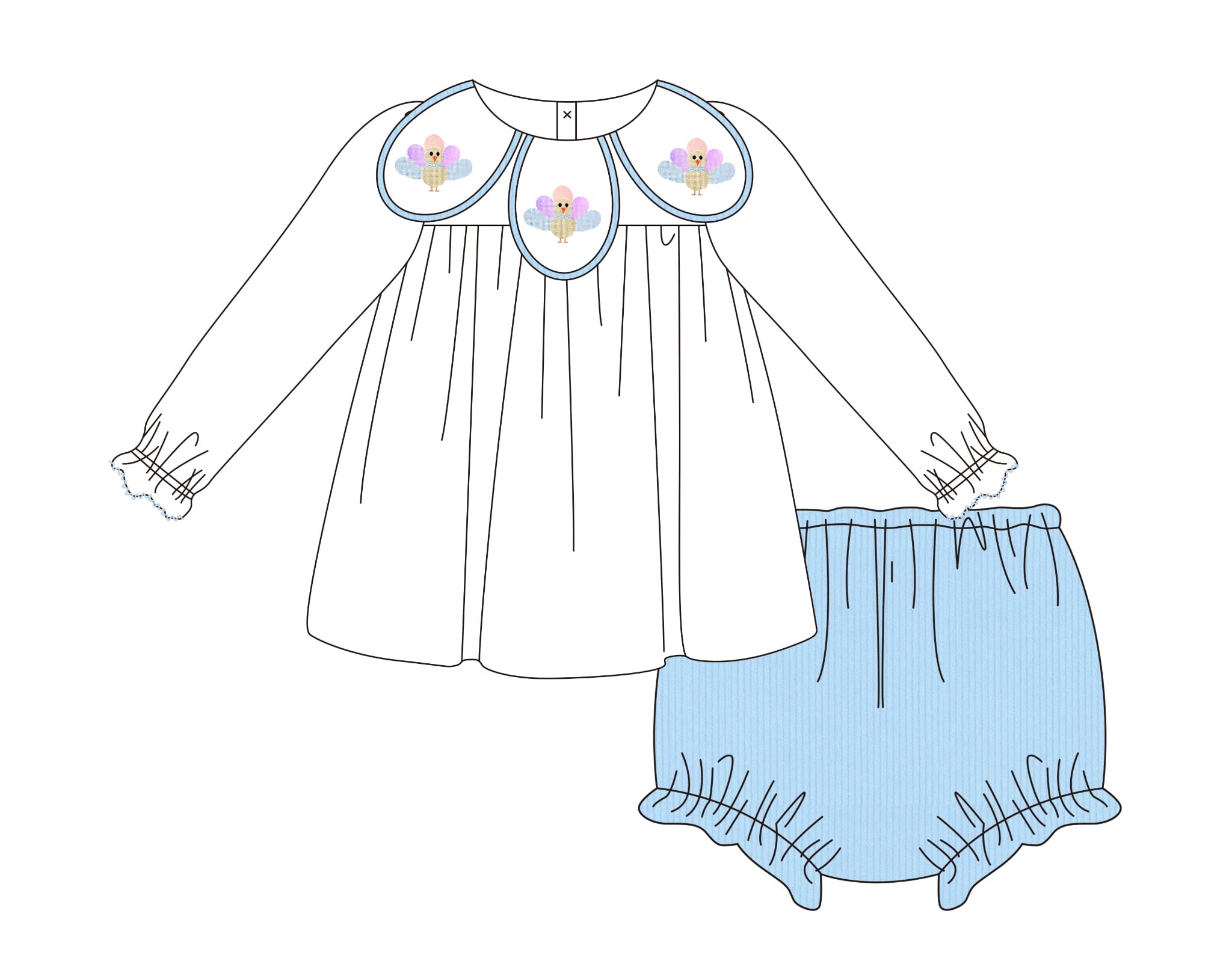Girls Tiny Turkey Trot Bloomer Set - ETA SEPTEMBER