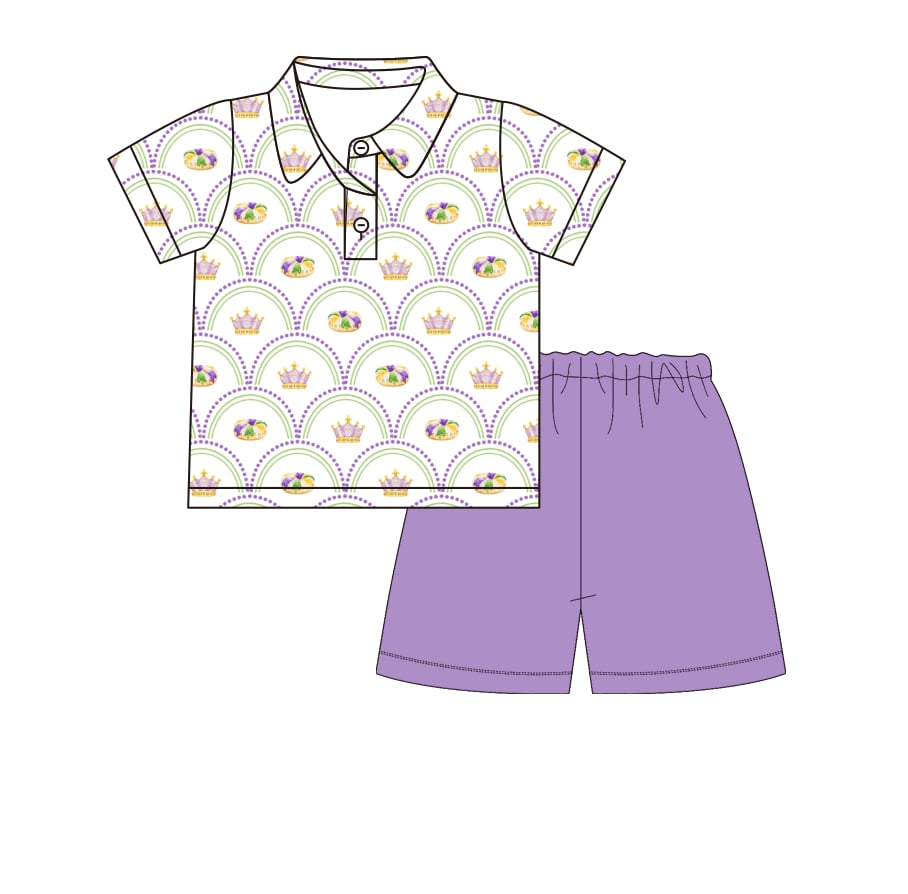 Boys Mardi Gras Shorts Set - ETA JANUARY