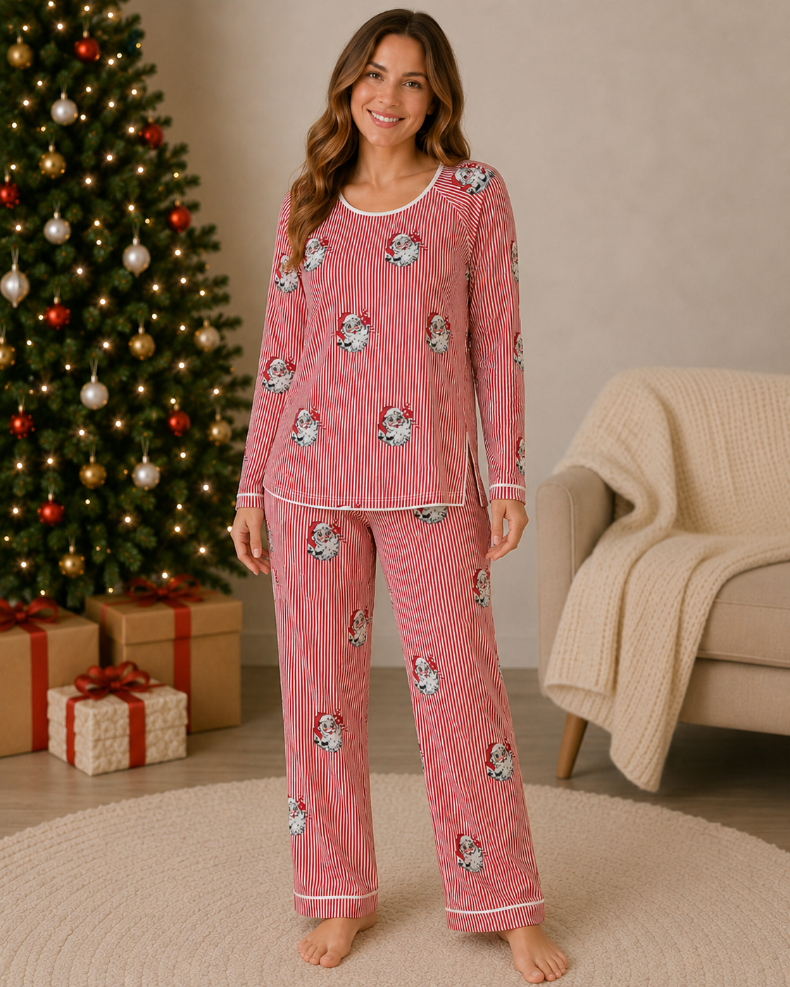 Womens Santa's Cozy Classics Loungewear Set
