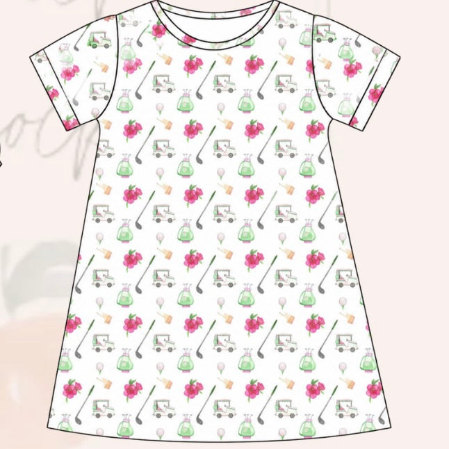 Pretty on the Green Dress in Hot Pink Azaleas - ETA MARCH