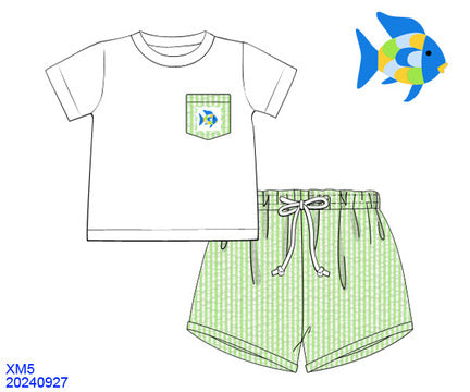 Rainbow Fish Boys Shorts Set