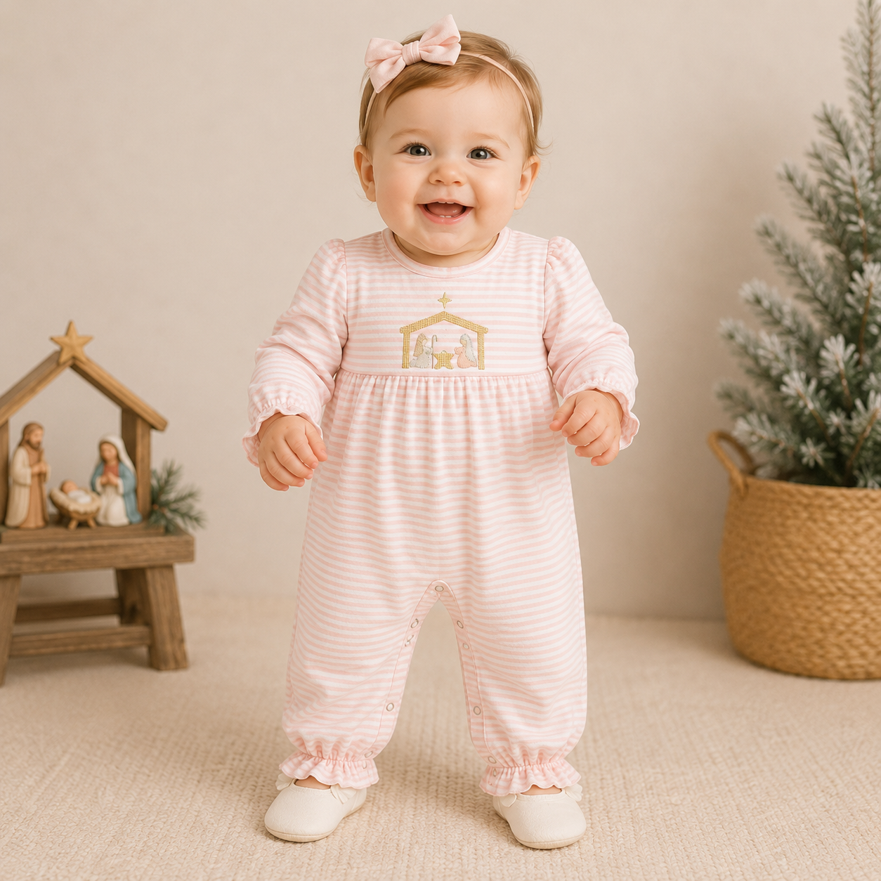 Girls Away in the Manger Romper - ETA OCTOBER