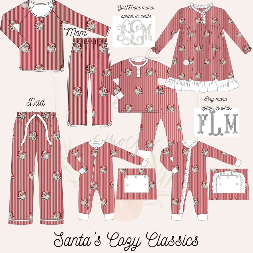 Girls Santa's Cozy Classics Loungewear Gown - ETA OCTOBER