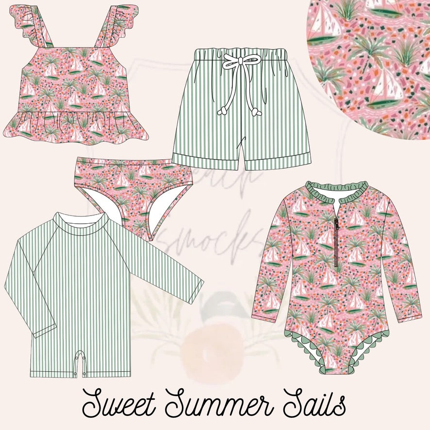 Sweet Summer Sails Boys Rashguard One-Piece - ETA FEBRUARY