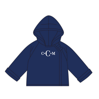 Velcro Fleece Navy Coat with Monogram - ETA DECEMBER