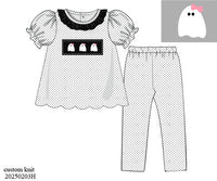 Spooky Girls Ghost Pants Set