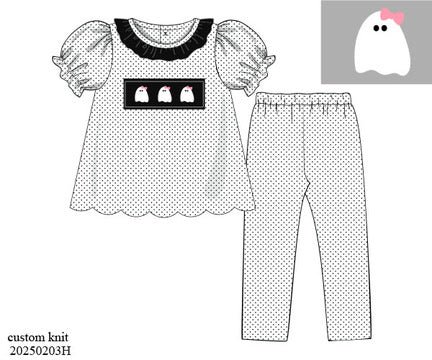 Spooky Girls Ghost Pants Set