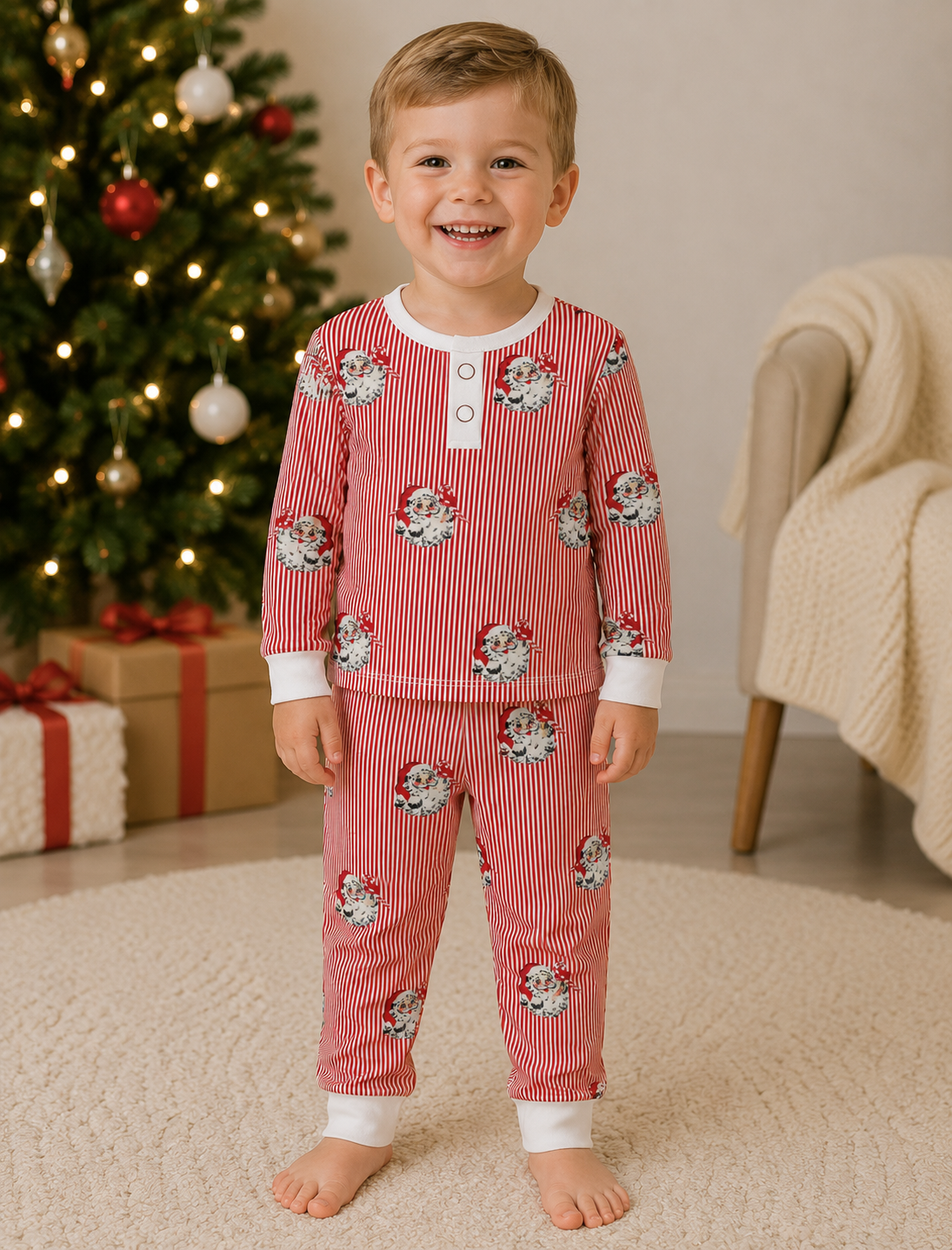 Boys Santa's Cozy Classics Loungewear Set