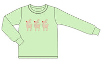 Green Gingham Reindeer Long Sleeved T-Shirt - ETA OCTOBER