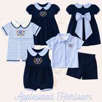 Back to School Navy & Gingham Boys Bubble - ETA JULY