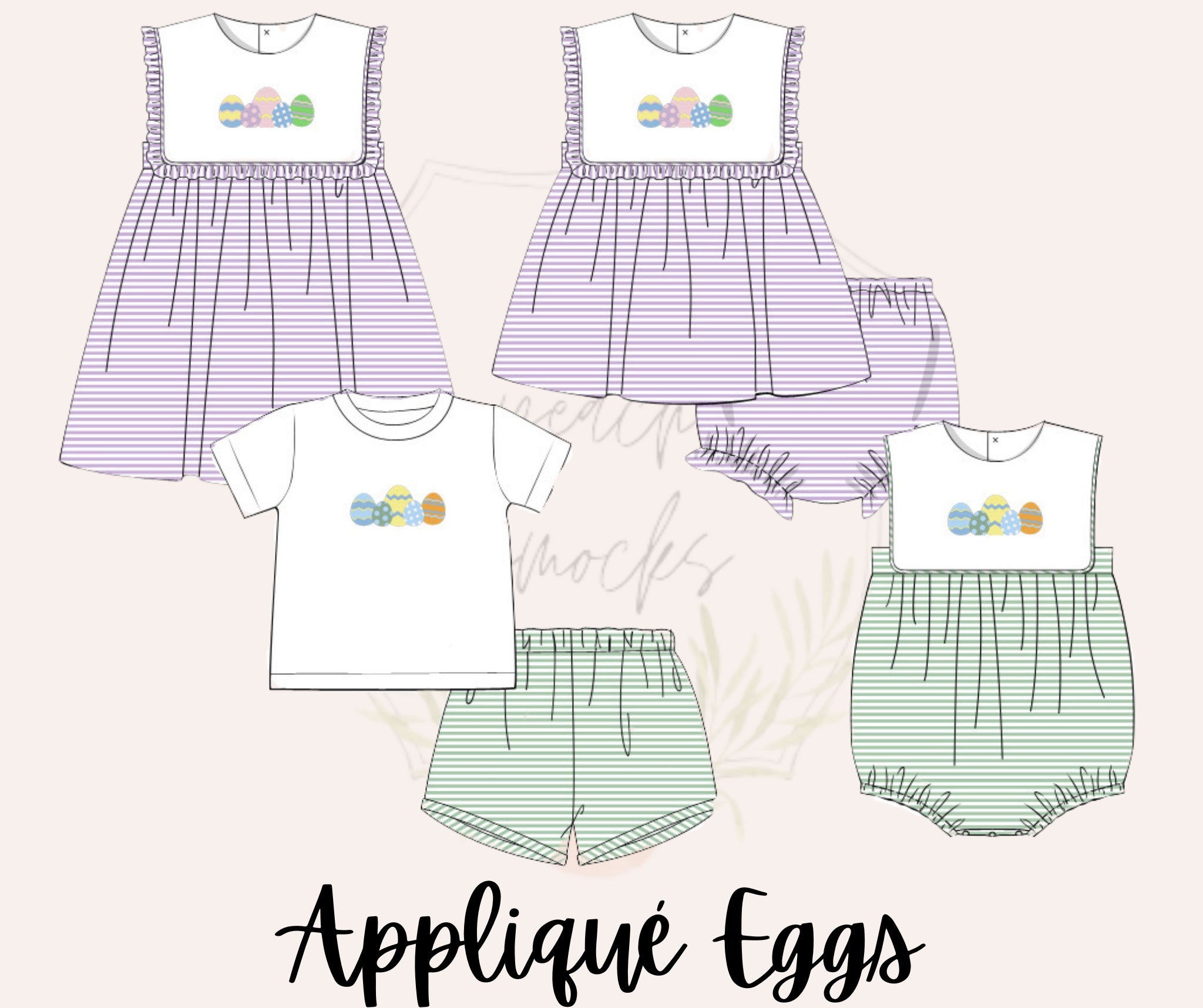 Easter Boys Applique Eggs Bubble