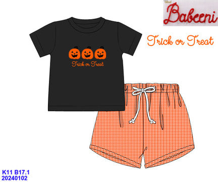 Trick or Treat Boys Shorts Set