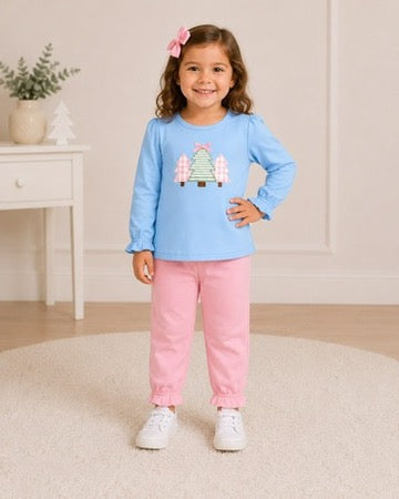 Blue Christmas Trees Long Sleeved T-Shirt - ETA OCTOBER