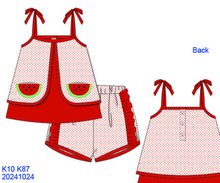 Watermelon Crawl Girls Shorts Set