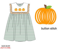 Pumpkin Stripes Girls Dress
