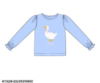 Girls Goose Applique Shirt