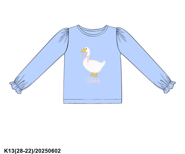 Girls Goose Applique Shirt