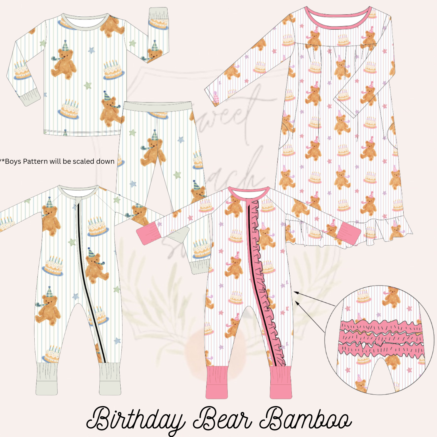 Birthday Bear Bamboo Loungewear  - ETA NOVEMBER