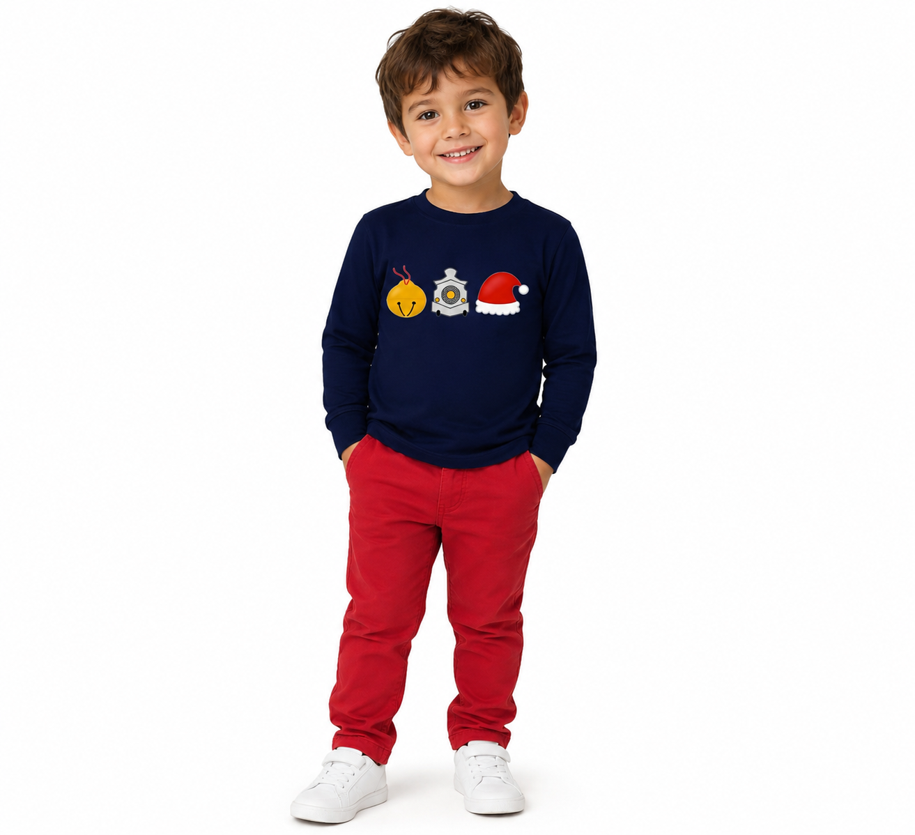 Boys Navy Christmas Long Sleeved T-Shirt - ETA OCTOBER
