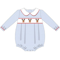 Reindeer Kisses Smocked Boys Bubble - ETA OCTOBER