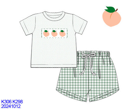 Sweet as a Peach Boys Shorts Set