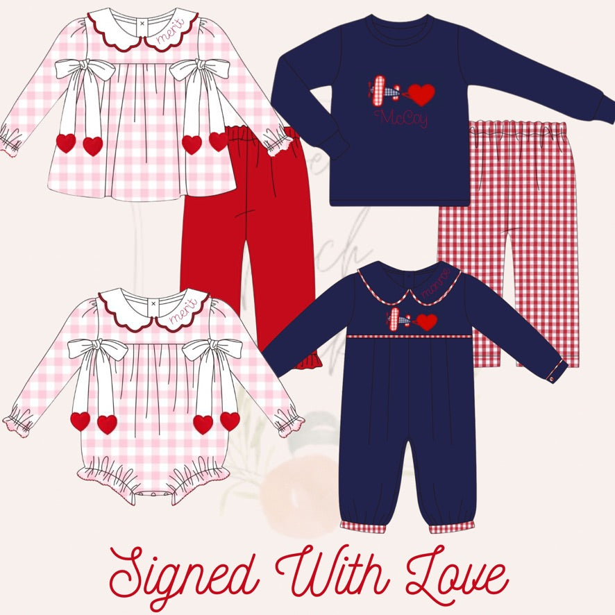 Signed With Love Boys Romper - ETA JANUARY