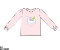 Sleigh Monogrammed Name Girls Top