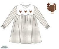 Gingham Gobble Girls Dress