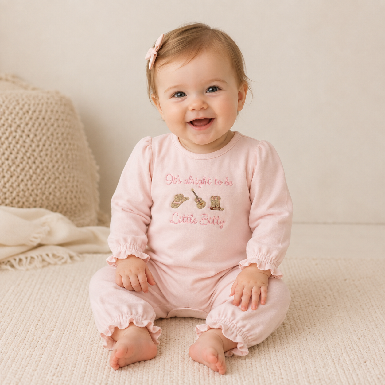 It's Alright to be Itty Bitty Girls Romper - ETA JANUARY