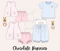 Easter Boys Chocolate Bunnies Romper