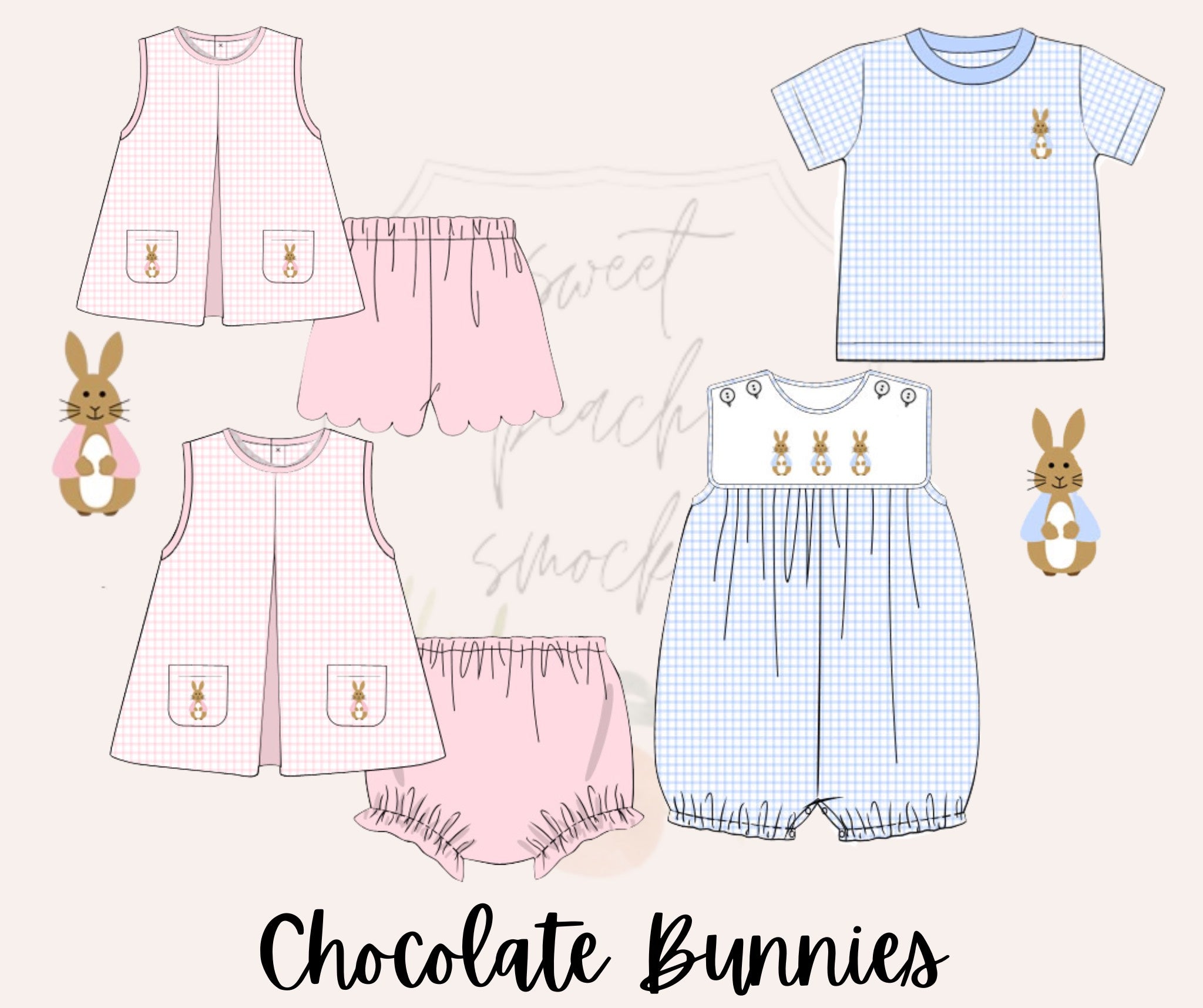 Easter Boys Chocolate Bunnies Romper