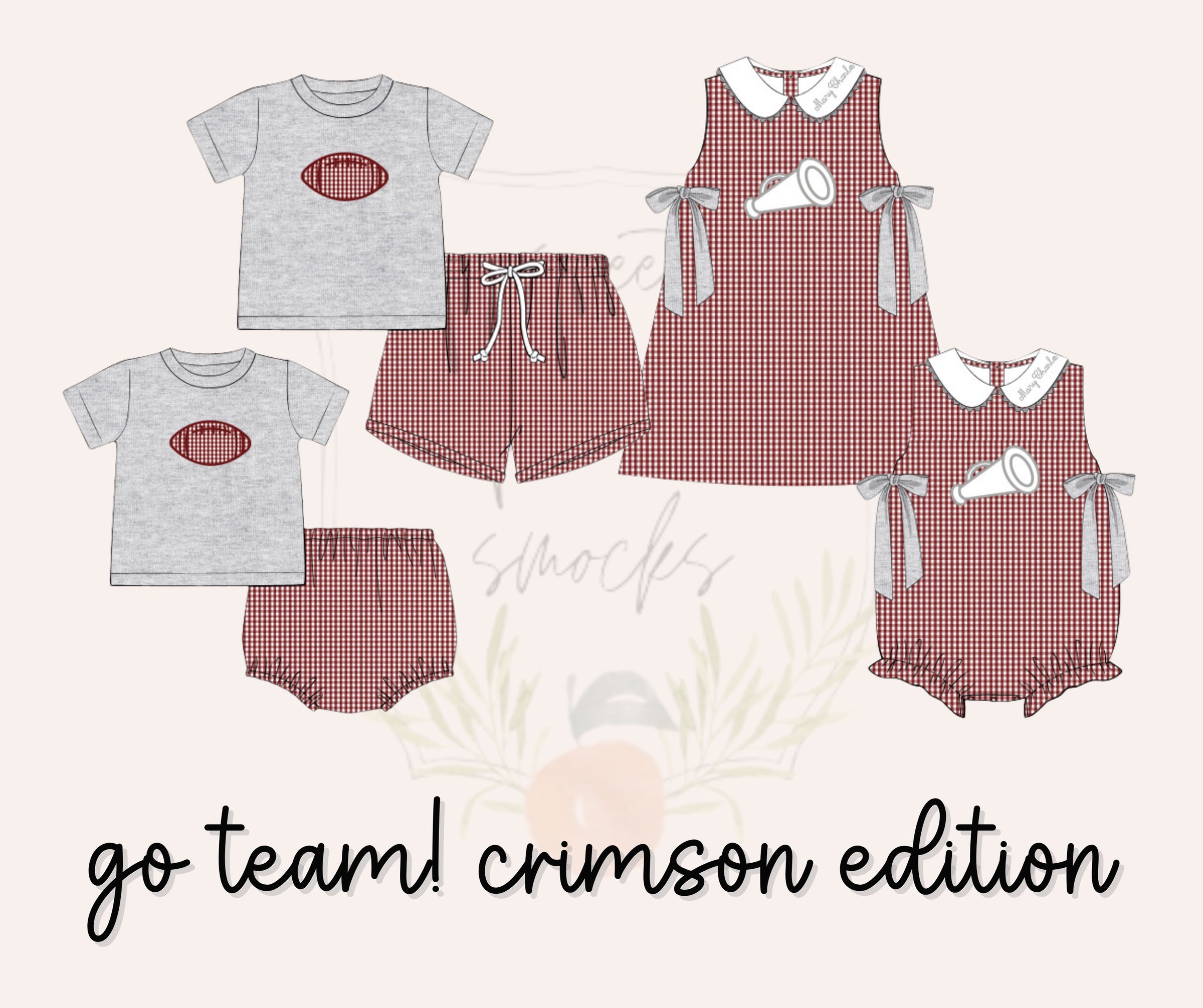 Go Team! Crimson Collegiate Football Girls Dress
