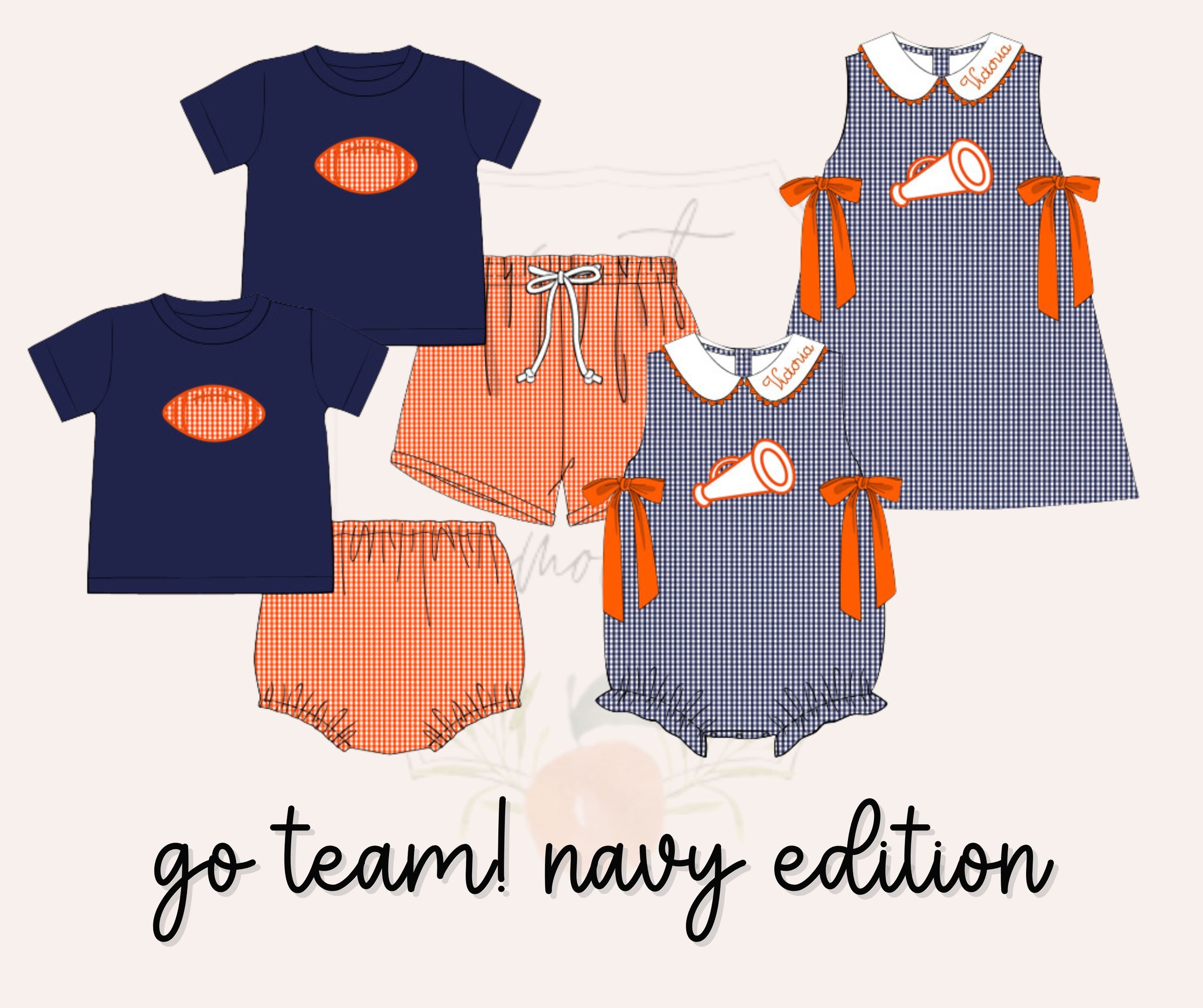 Go Team! Navy Collegiate Football Girls Dress