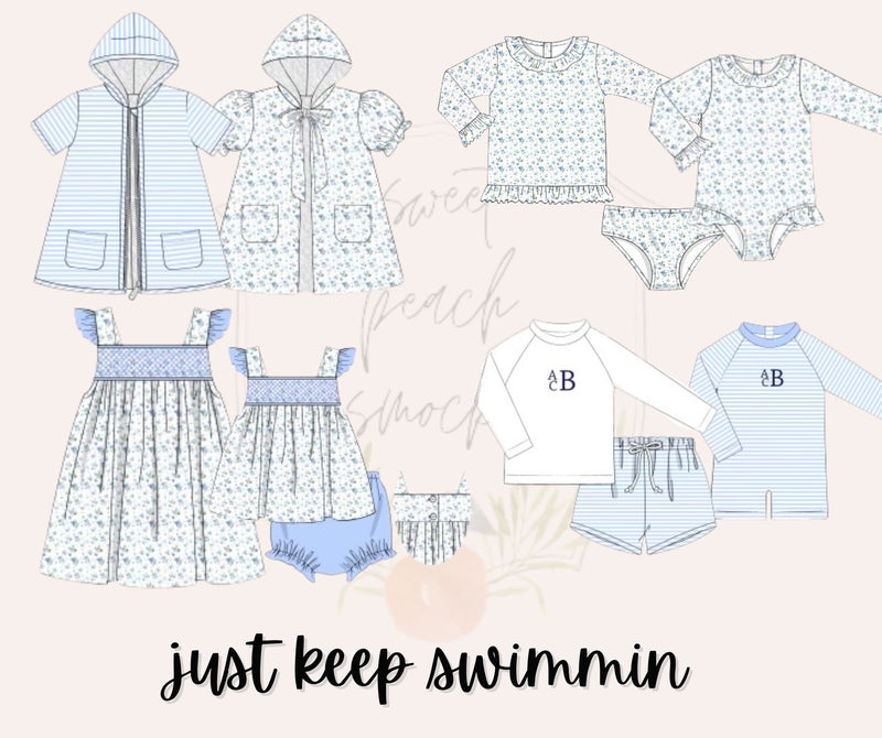 Just Keep Swimmin' Smocked Bloomer Set