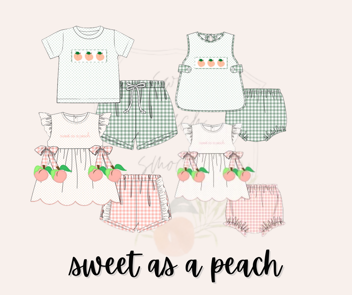 Sweet as a Peach Girls Bloomer Set