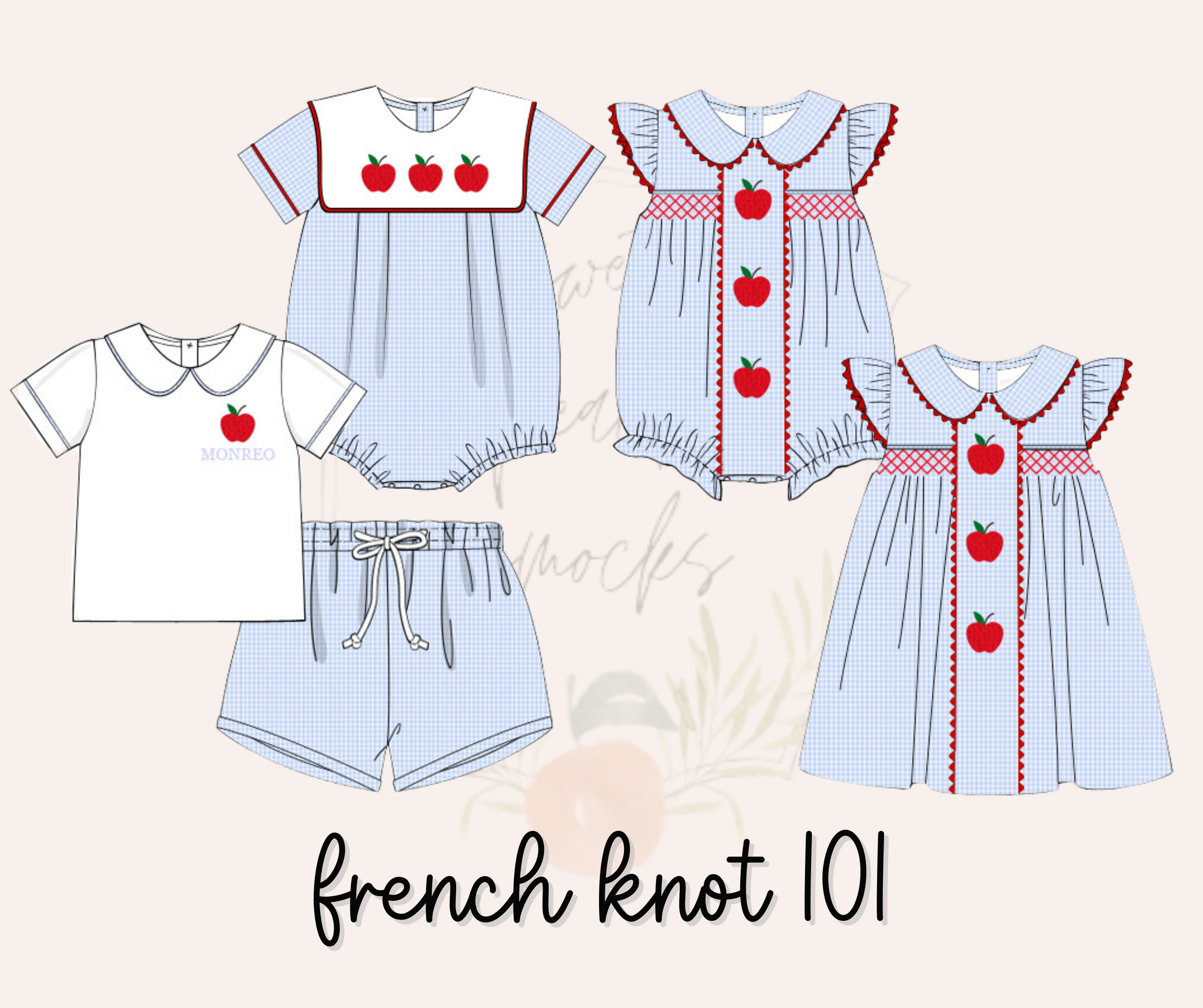 French Knot 101 Girls Apple Bubble