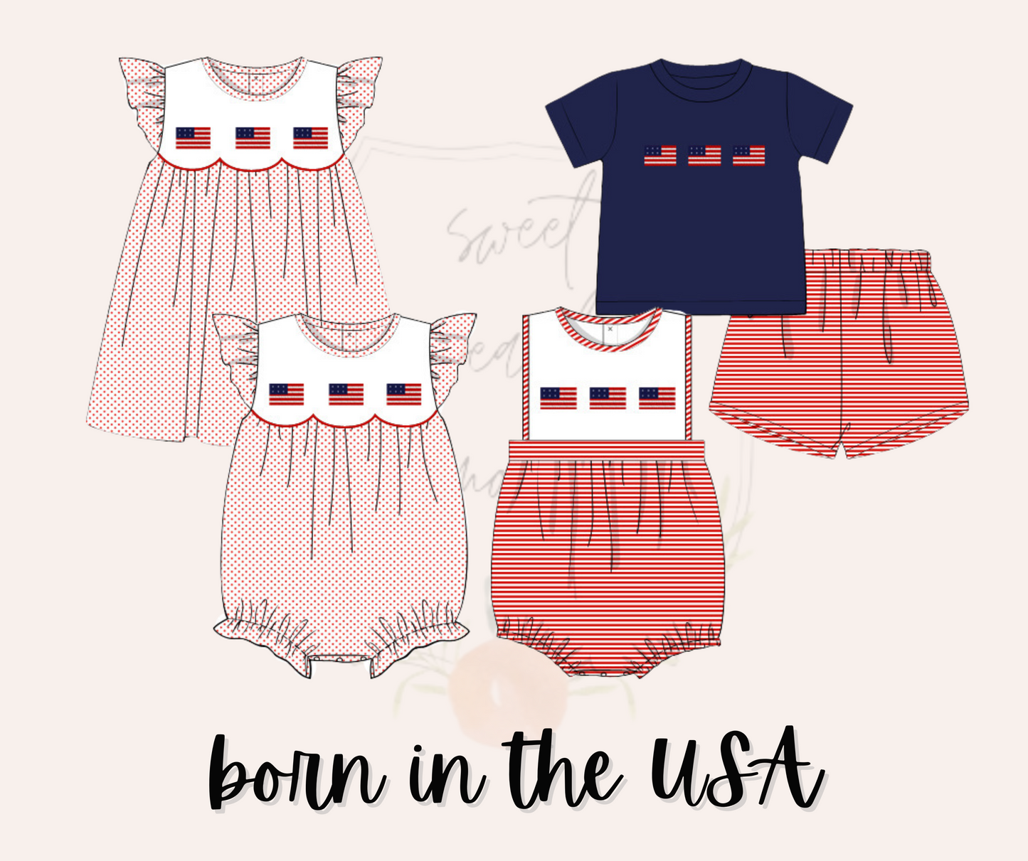 Born in the USA Boys Shorts Set