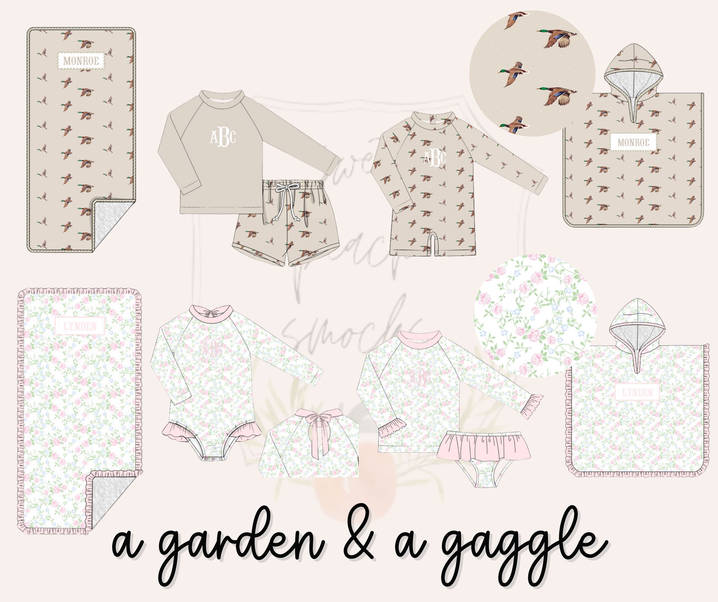 A Garden & A Gaggle Girls 1-Piece Swimsuit