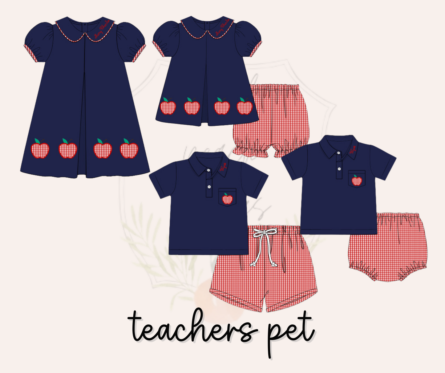 Teacher's Pet Boys Apple Shorts Set