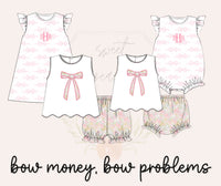 Bow Money Bow Problems Girls Bloomer Set