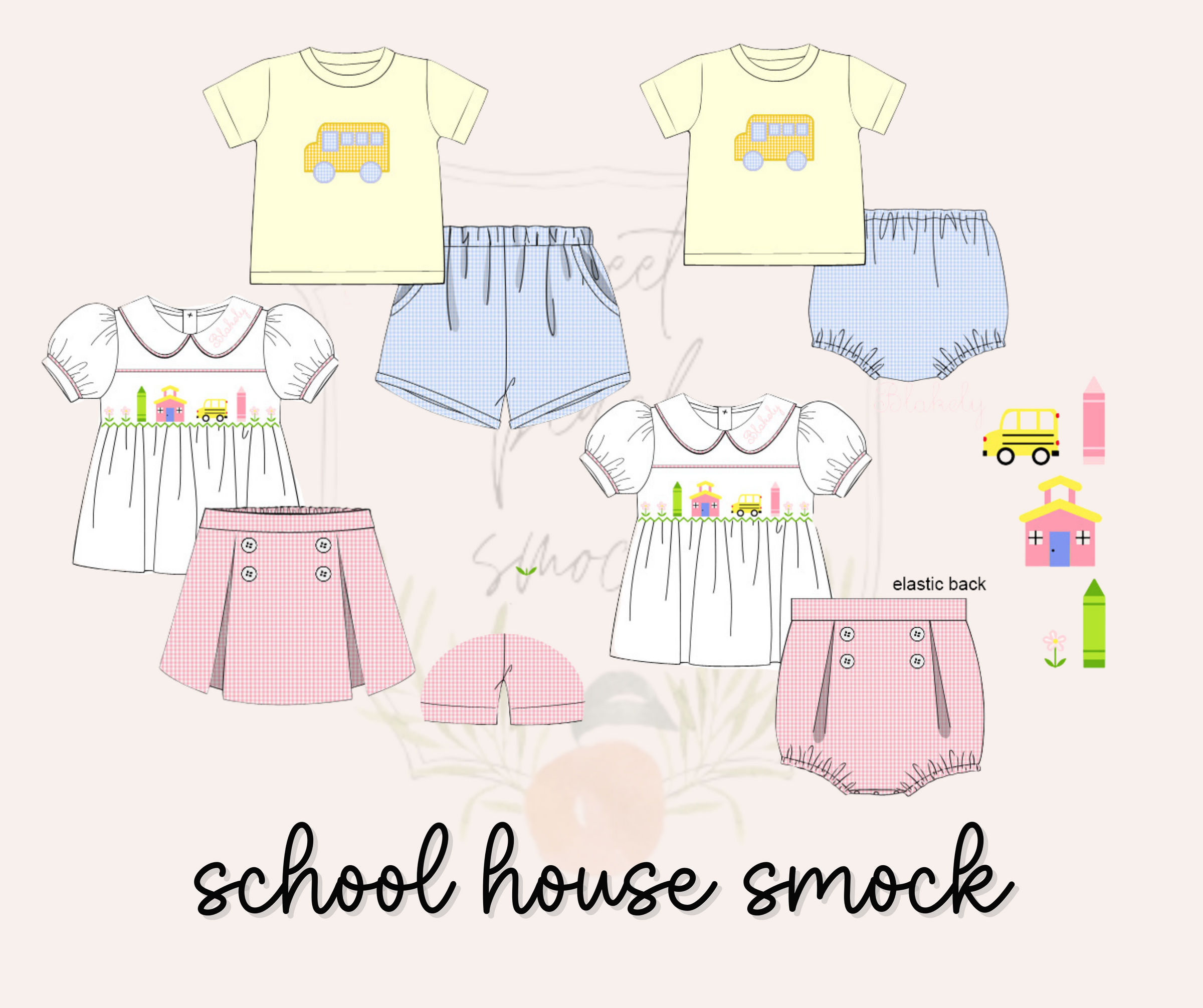 School House Smock Boys Shorts Set