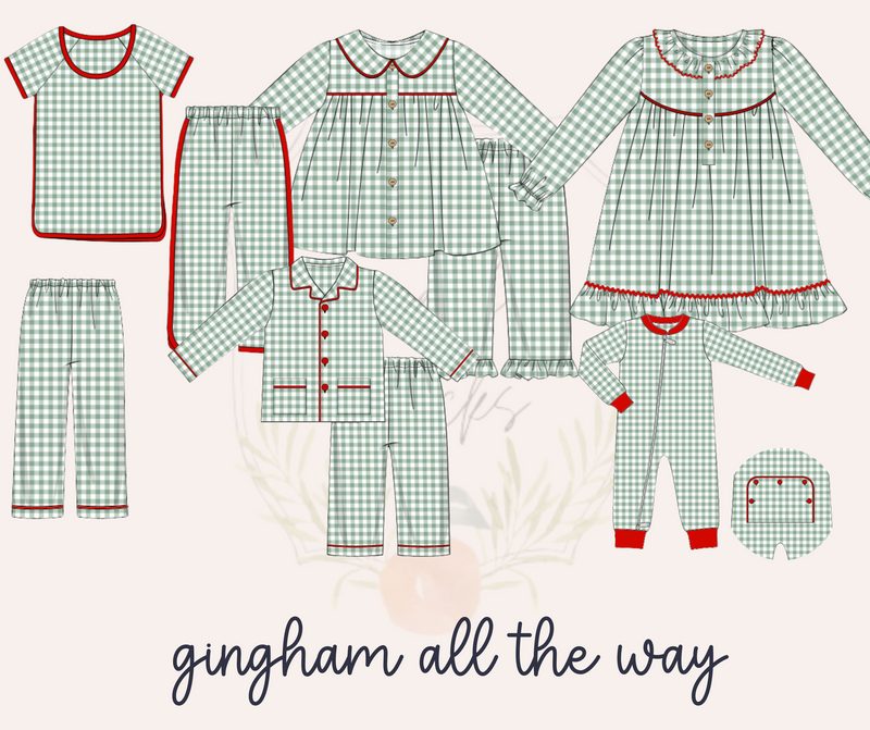 Gingham All the Way Girls Loungewear Set