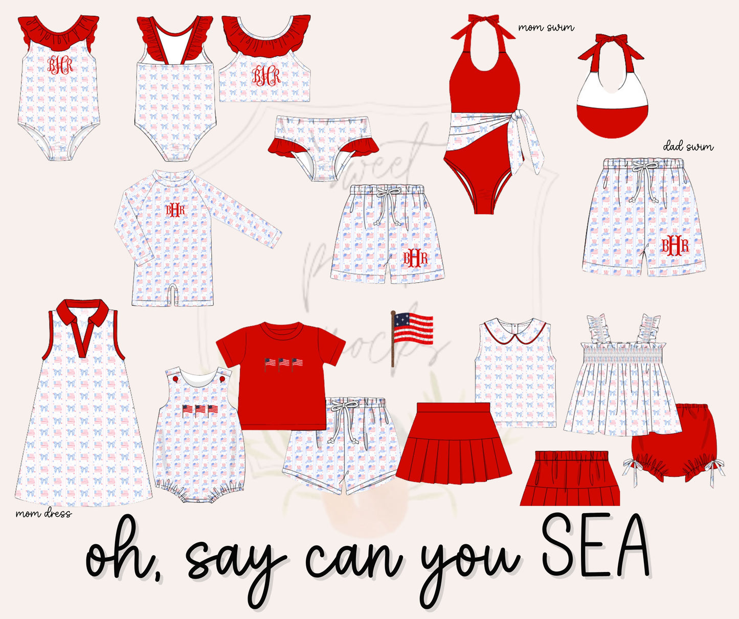 Oh Say Can You Sea Boys 1-Piece Swimsuit