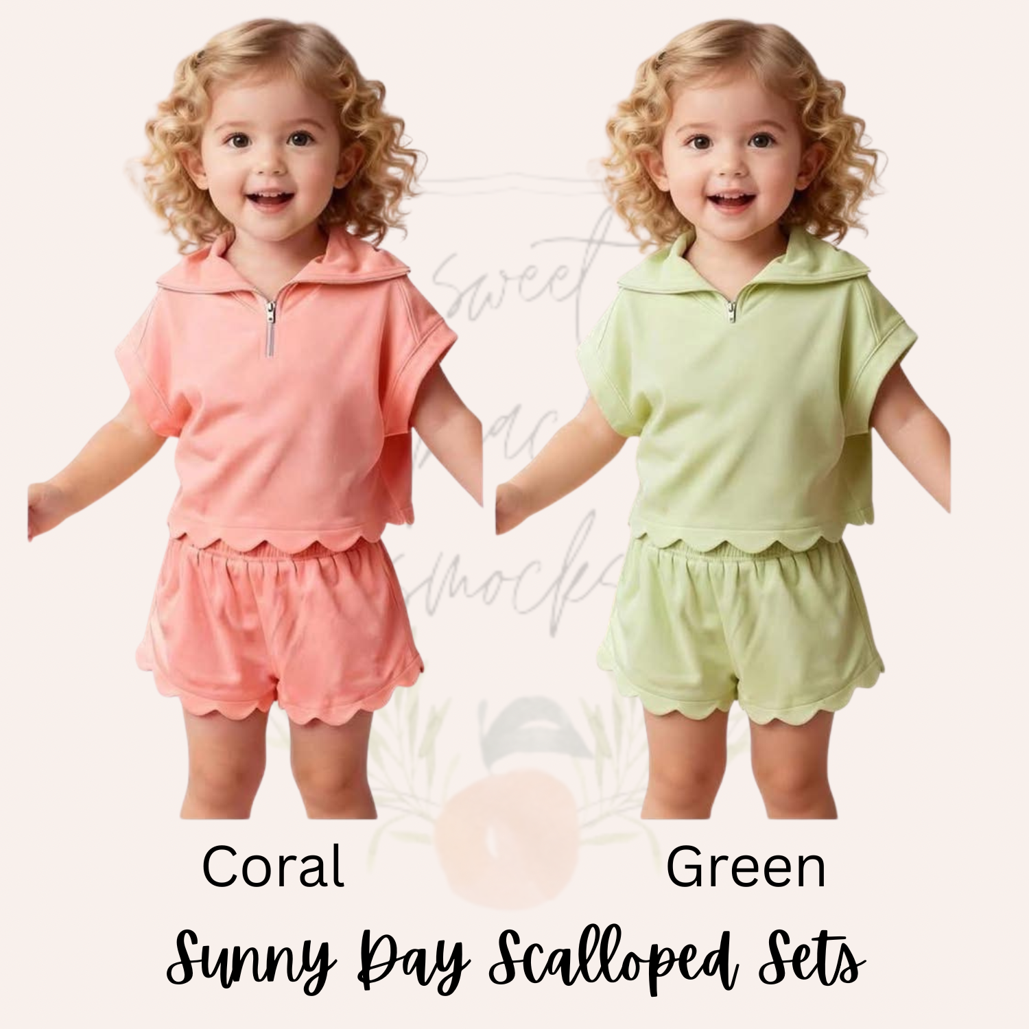 Sunny Day Scalloped Shorts Sets - ETA MAY