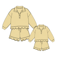 Mom & Me Yellow Scalloped Sweatshirt Set - ETA NOVEMBER