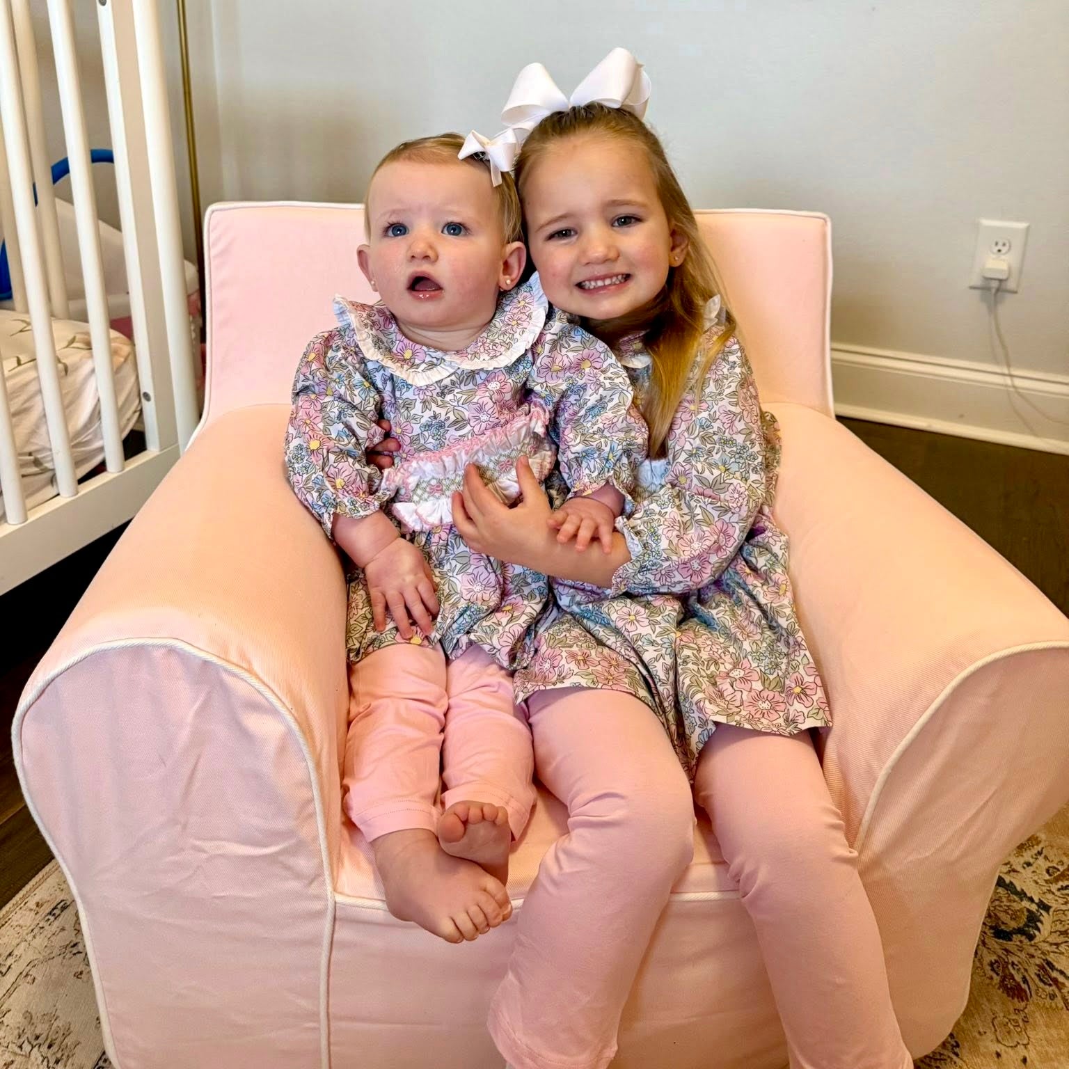 Fancy Florals Smocked Girls Pant Set