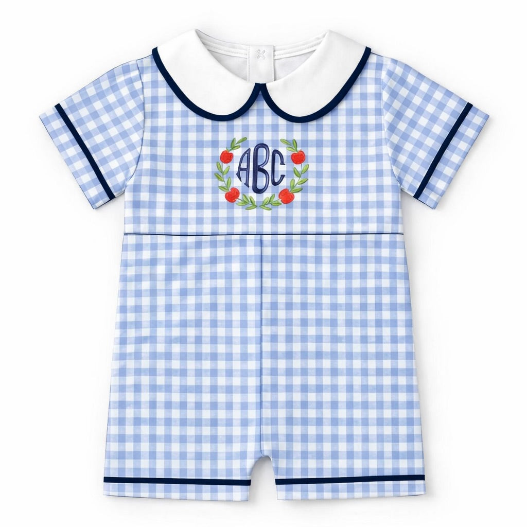 Back to School Navy & Gingham Boys Bubble - ETA JULY